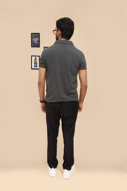 Drop Needle Charcoal Gray Polo