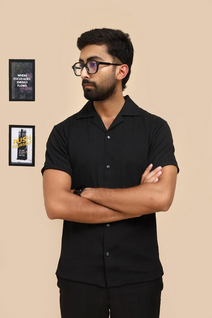 Jet Black Crinkle Cuban