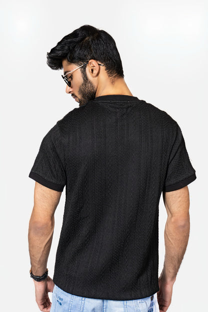 Black Knitted Crew Neck