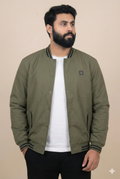 GREEN BUTTON-UP PUFFER JACKET