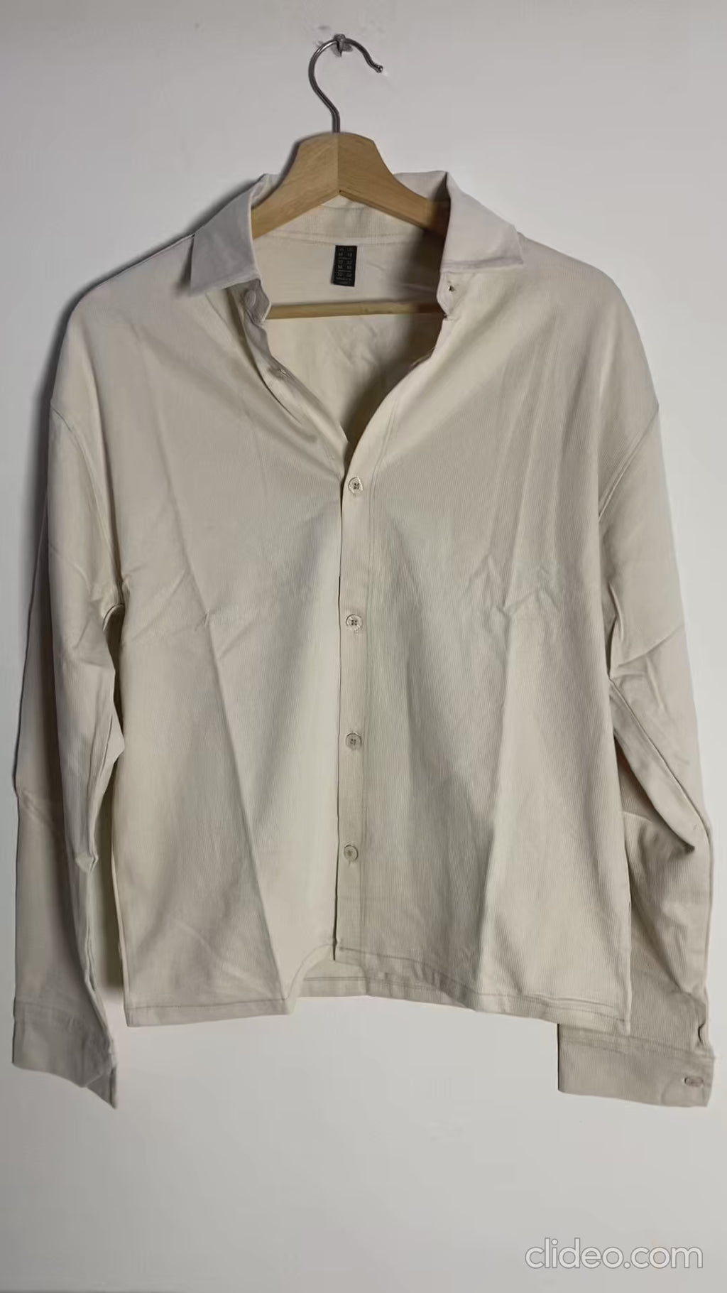Cropped Beige Button Down Shirt FS